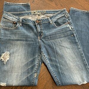 FOX Denim RACING MX Boot Cut Y2K Distressed JEANS WOMENS SIZE 13